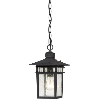 Nuvo Lighting 60/4956  Cove Neck - 1 Light - 12" Outdoor Hang with Clear Seed Glass in Textured Black Finish